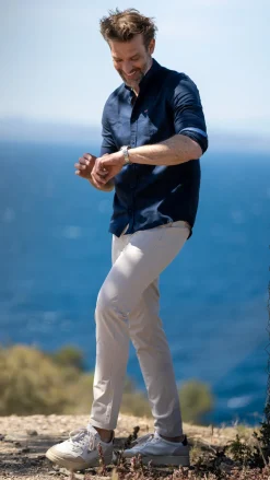 Schlichtes Leinenhemd - Traditional Navy