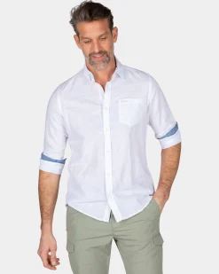 Schlichtes Leinenhemd in vielen Farben - White