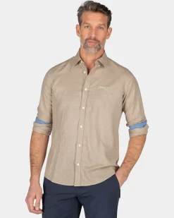 Schlichtes Leinenhemd in vielen Farben - Shimmering Sand