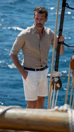 Schlichtes Leinenhemd in vielen Farben - Shimmering Sand