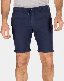 Shorts aus Baumwolle und Leinen - Ocean Navy