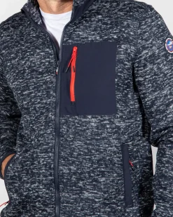 Sportlicher Melange-Cardigan Oruaiti - Storm Blue