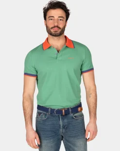 Sportliches Uni-Polo - Amazon Green