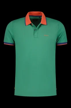 Sportliches Uni-Polo - Amazon Green