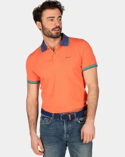 Sportliches Uni-Polo - Golden Orange