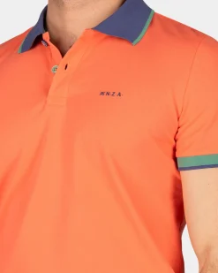 Sportliches Uni-Polo - Golden Orange