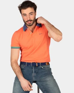 Sportliches Uni-Polo - Golden Orange