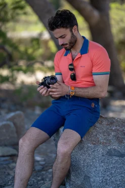 Sportliches Uni-Polo - Golden Orange