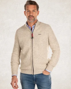 Strickjacke aus Baumwolle und Wolle - Milky Ecru