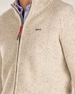 Strickjacke aus Baumwolle und Wolle - Milky Ecru