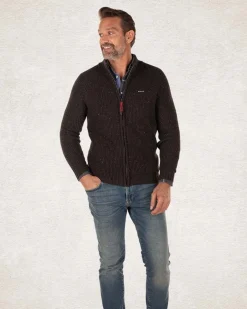 Strickjacke aus Baumwolle und Wolle - Smoked Green