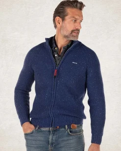 Strickjacke aus Baumwolle und Wolle - Bright Water Blue