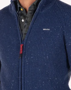 Strickjacke aus Baumwolle und Wolle - Bright Water Blue