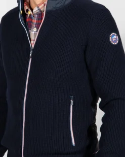 Strickjacke aus Baumwolle Fish - Ink Navy