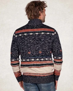 Strickjacke mit Braun-Grau-Weiß - Pitch Navy