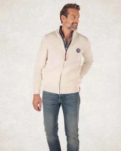 Strickjacke mit Wolle - Milky Ecru