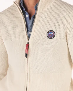 Strickjacke mit Wolle - Milky Ecru