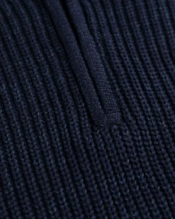 Strickpullover mit halbem Reißverschluss Drake - Ink Navy