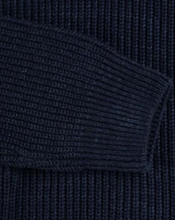 Strickpullover mit halbem Reißverschluss Drake - Ink Navy