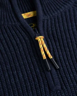 Strickpullover mit halbem Reißverschluss Drake - Ink Navy