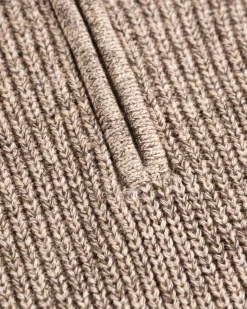 Strickpullover mit halbem Reißverschluss Drake - Sea Silt Sand