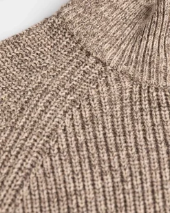 Strickpullover mit halbem Reißverschluss Drake - Sea Silt Sand