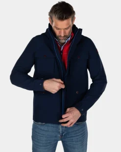 Wasserabweisende Jacke mit Kapuze - Industrial Navy