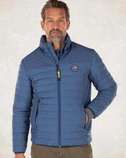 Wattierte einfarbige Winterjacke - Lead Blue