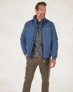 Wattierte einfarbige Winterjacke - Lead Blue