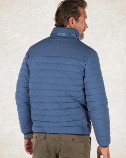 Wattierte einfarbige Winterjacke - Lead Blue