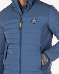 Wattierte einfarbige Winterjacke - Lead Blue