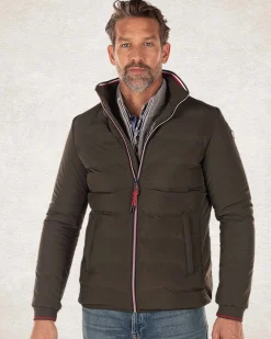 Wattierte, schlichte Jacke - Smoked Green