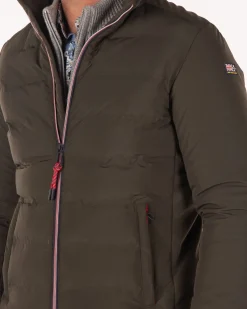 Wattierte, schlichte Jacke - Smoked Green