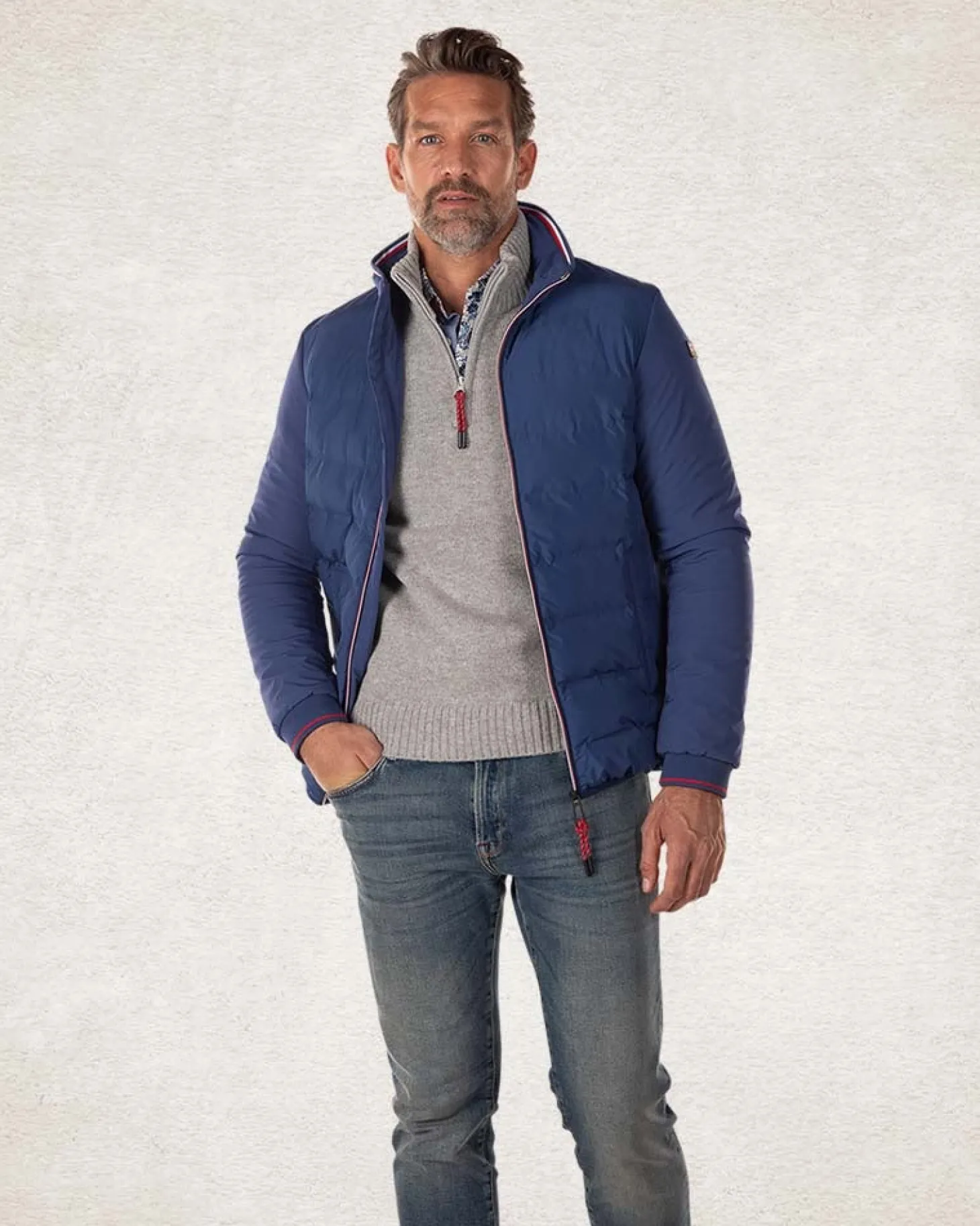 Wattierte, schlichte Jacke - Bright Water Blue