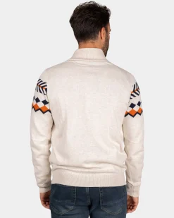 Weißer Pullover mit Strickmuster - Powder Sand