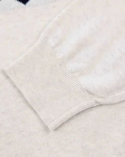 Weißer Pullover mit Strickmuster - Powder Sand