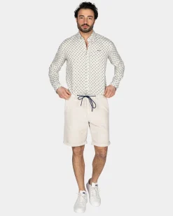 Weißes Hemd mit grünem grafischem Print